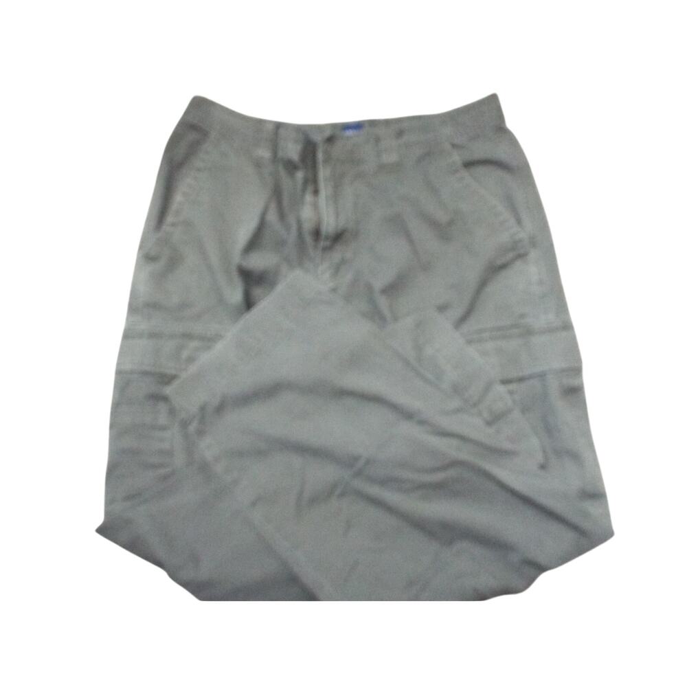 Basic Editions Cargo Pants Mens 36Wx30L Khaki Flat Front Loose Fit